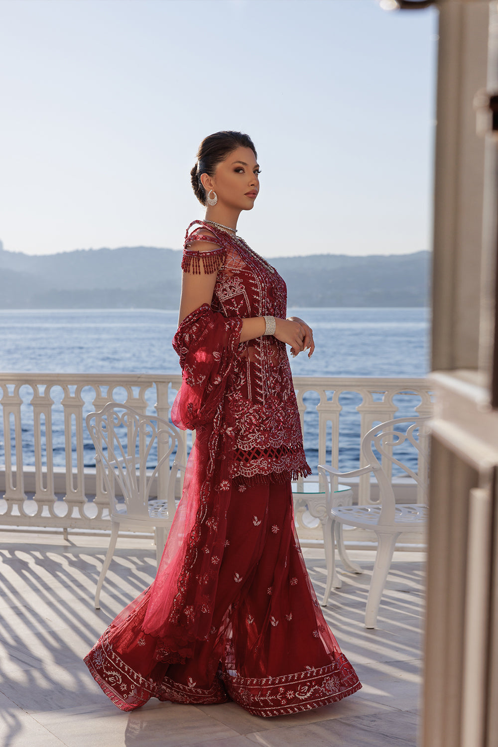 Lumiere By Saira Rizwan Embroidered Net 3Pc Suit SR-06 - House Of Hania