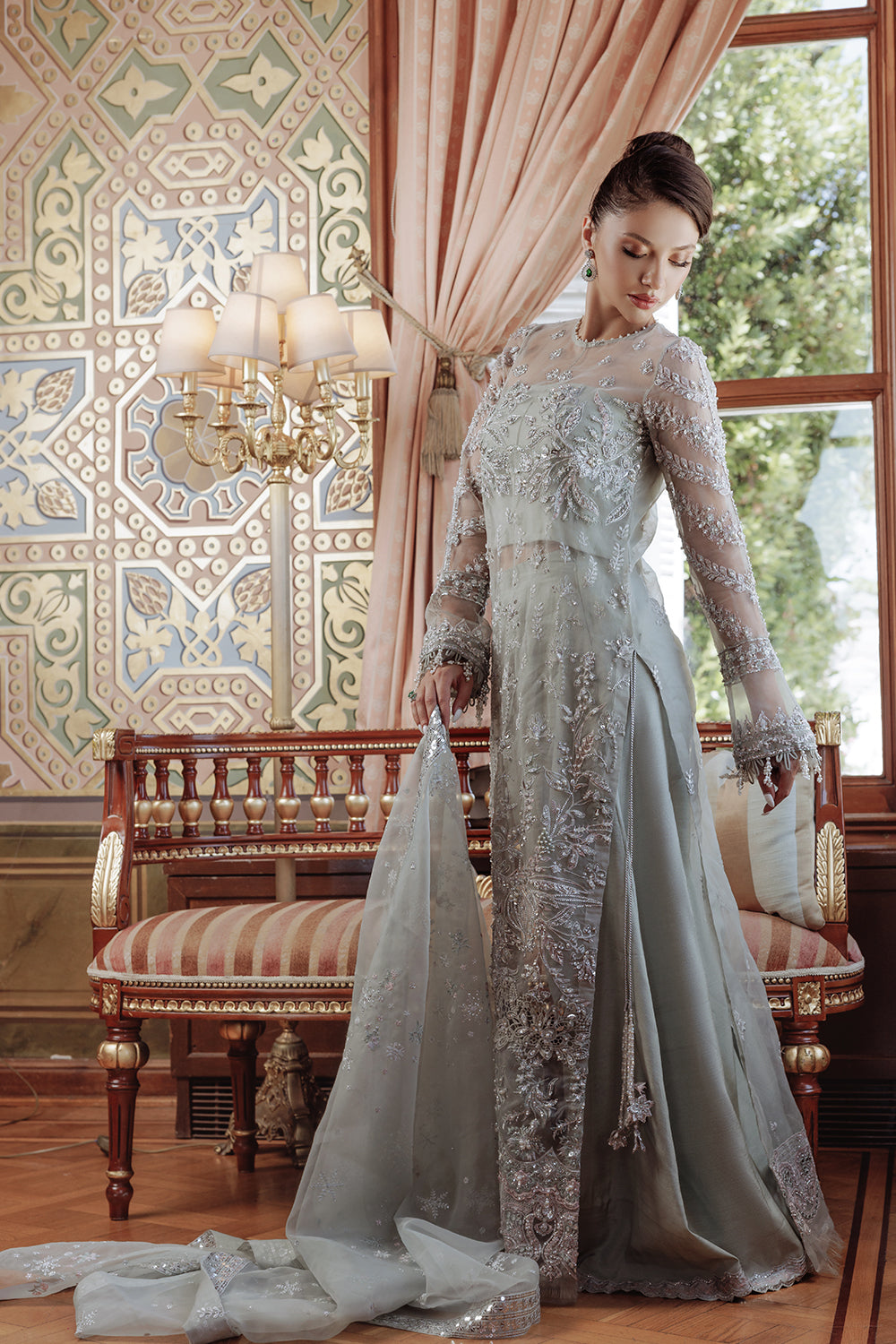 Lumiere By Saira Rizwan Embroidered Organza 3Pc Suit SR-03 - House Of Hania