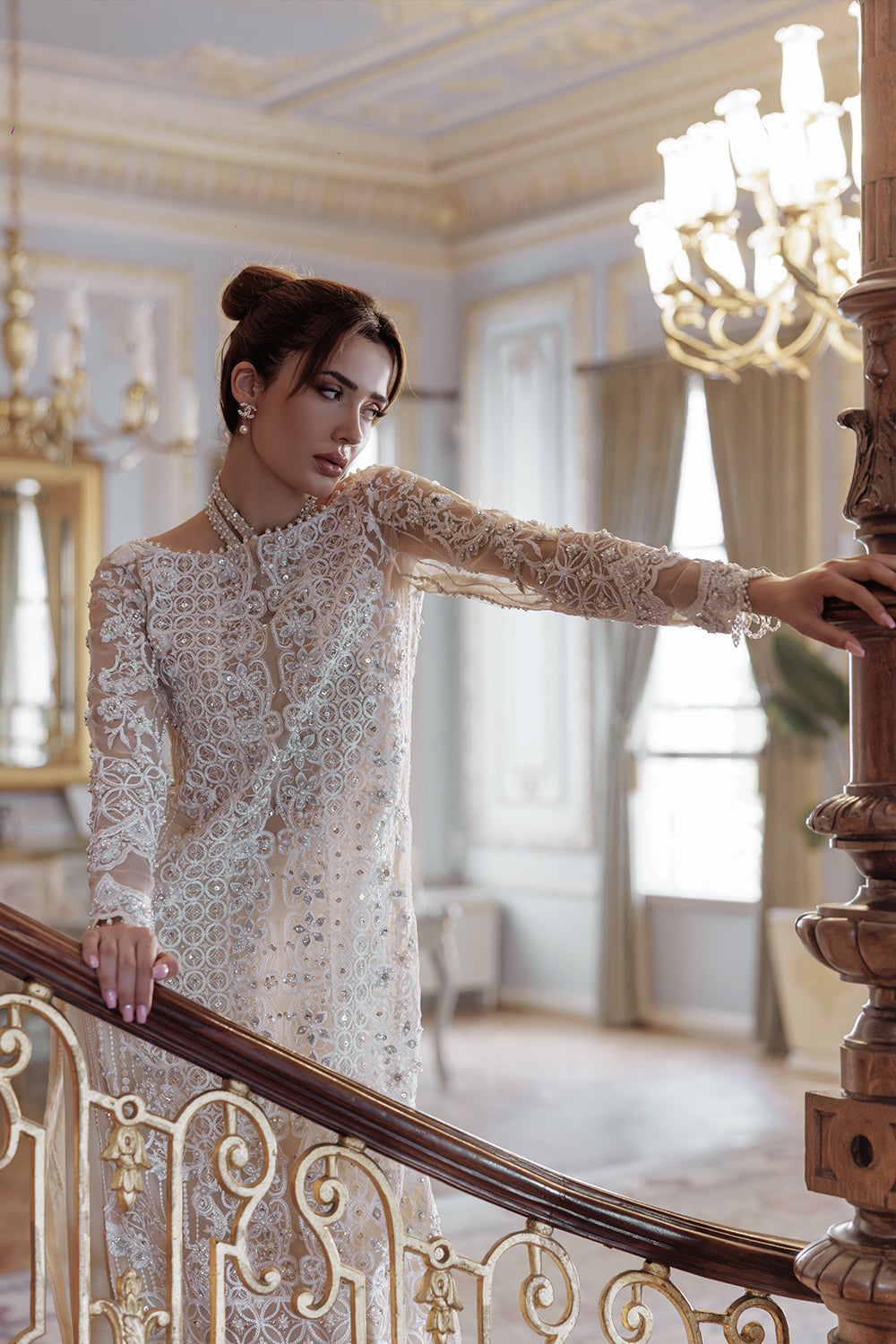Lumiere By Saira Rizwan Embroidered Organza 3Pc Suit SR-04 - House Of Hania