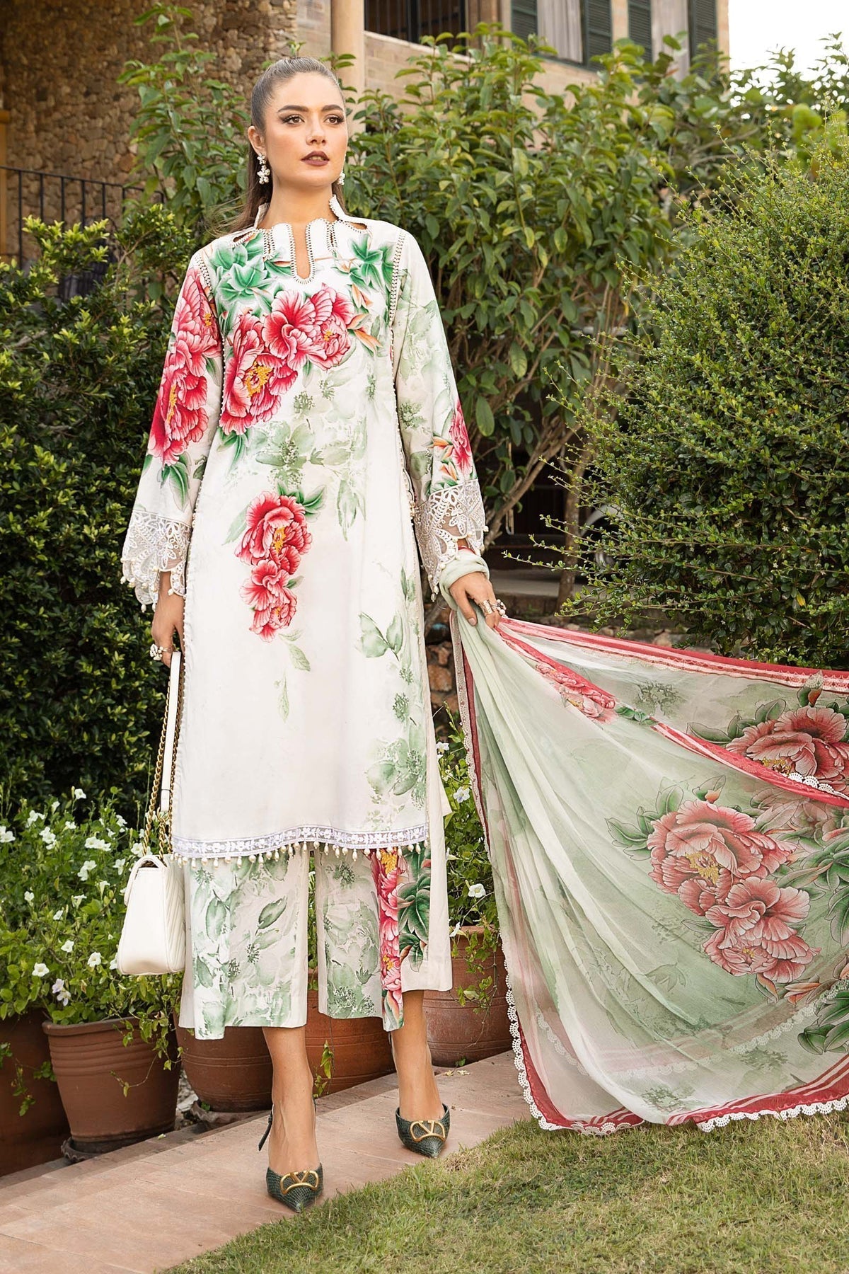 MARIA B DIGITAL LAWN 96040a - House Of Hania