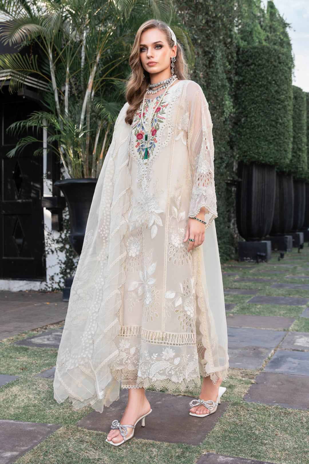 MARIA B EID COLLECTION EL-23-01-Cream - House Of Hania