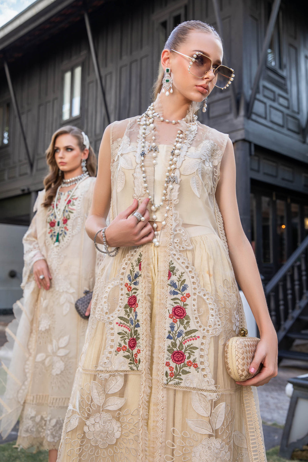 MARIA B EID COLLECTION EL-23-01-Cream - House Of Hania