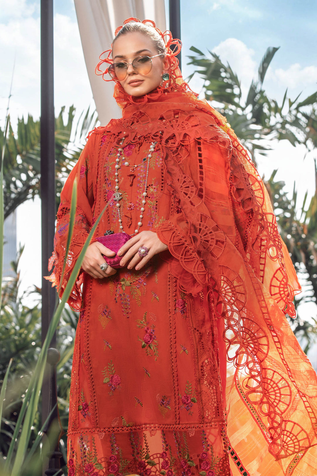 MARIA B EID COLLECTION EL-23-03-Brunt Orange - House Of Hania