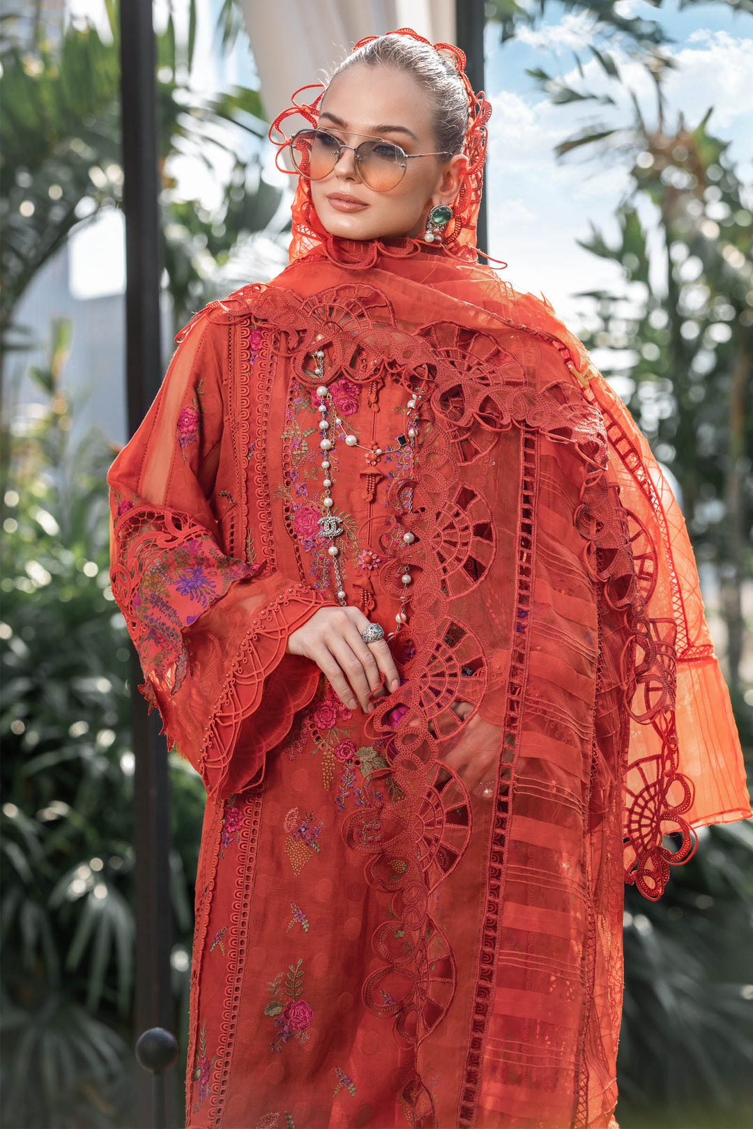 MARIA B EID COLLECTION EL-23-03-Brunt Orange - House Of Hania