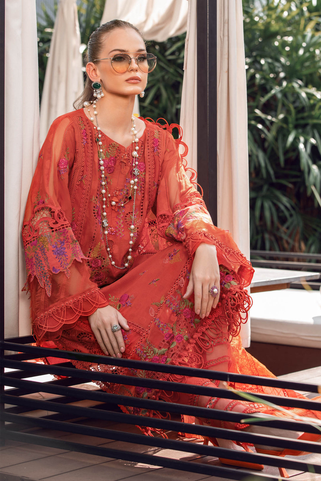 MARIA B EID COLLECTION EL-23-03-Brunt Orange - House Of Hania