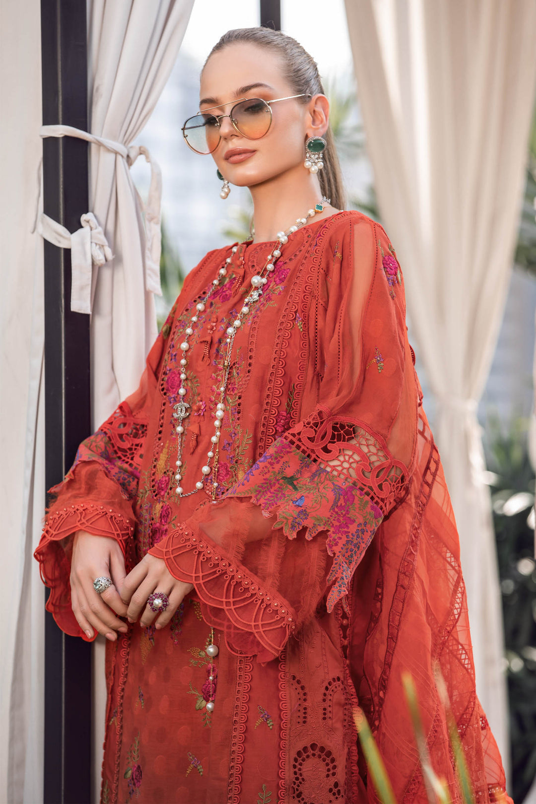 MARIA B EID COLLECTION EL-23-03-Brunt Orange - House Of Hania