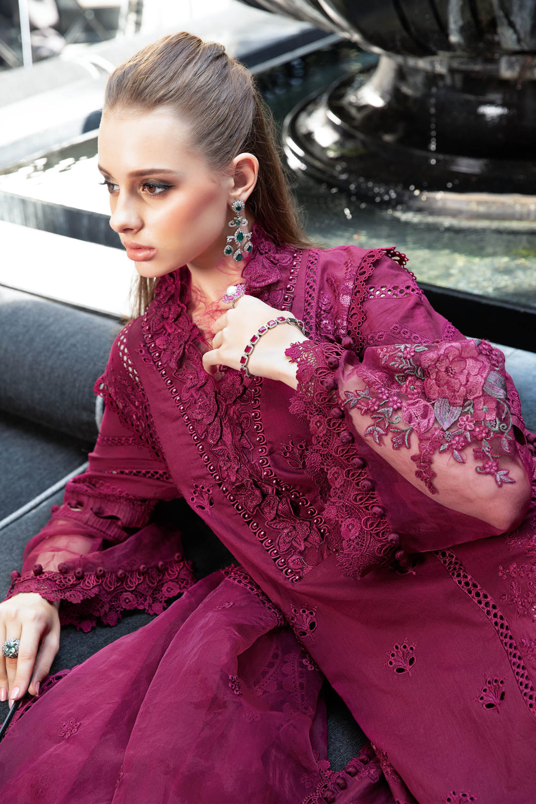 MARIA B EID COLLECTION EL-23-09-Magenta - House Of Hania