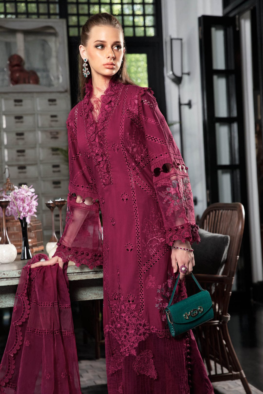 MARIA B EID COLLECTION EL-23-09-Magenta - House Of Hania