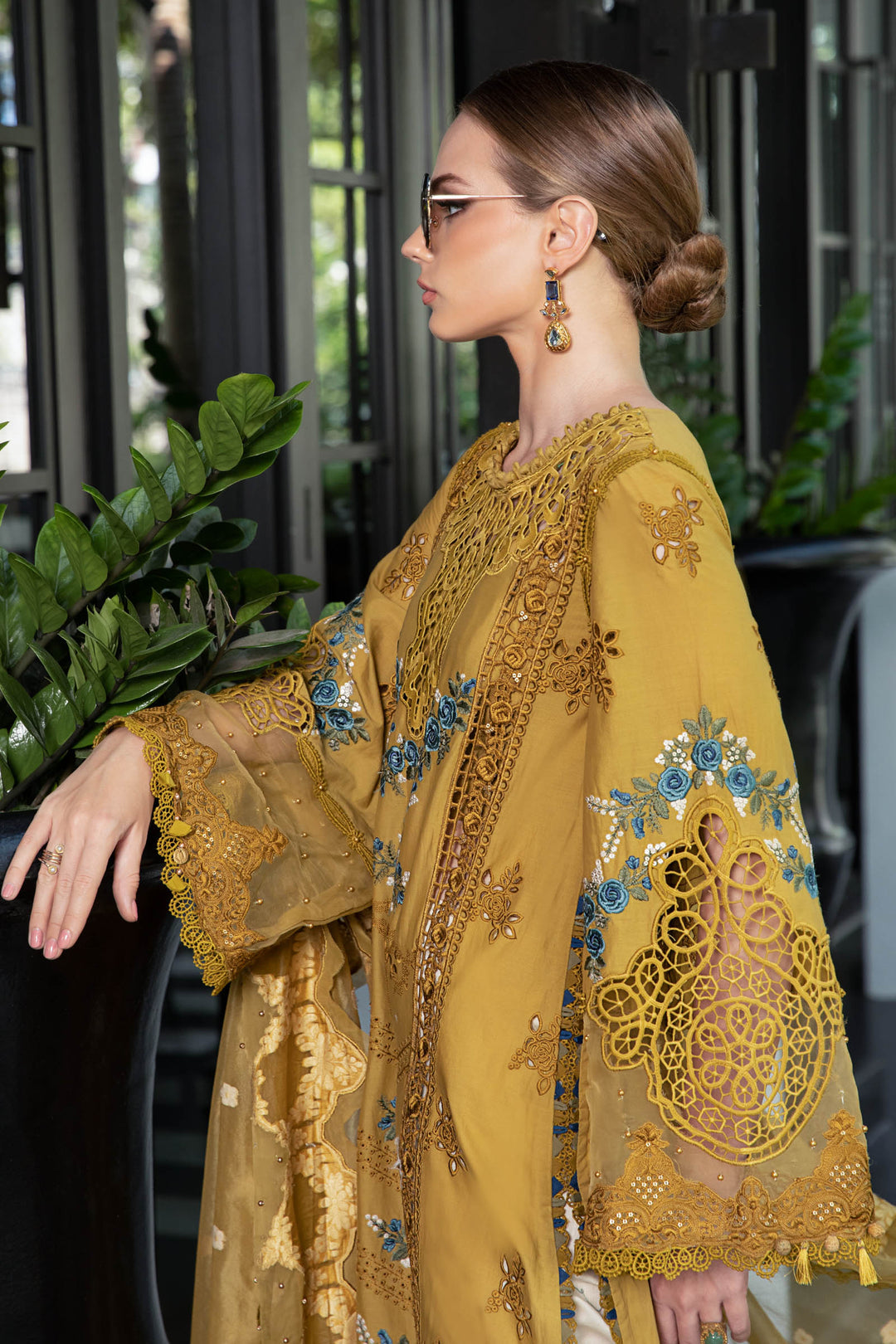 MARIA B EID COLLECTION UNSTITCHED EL-23-06-Mustard - House Of Hania
