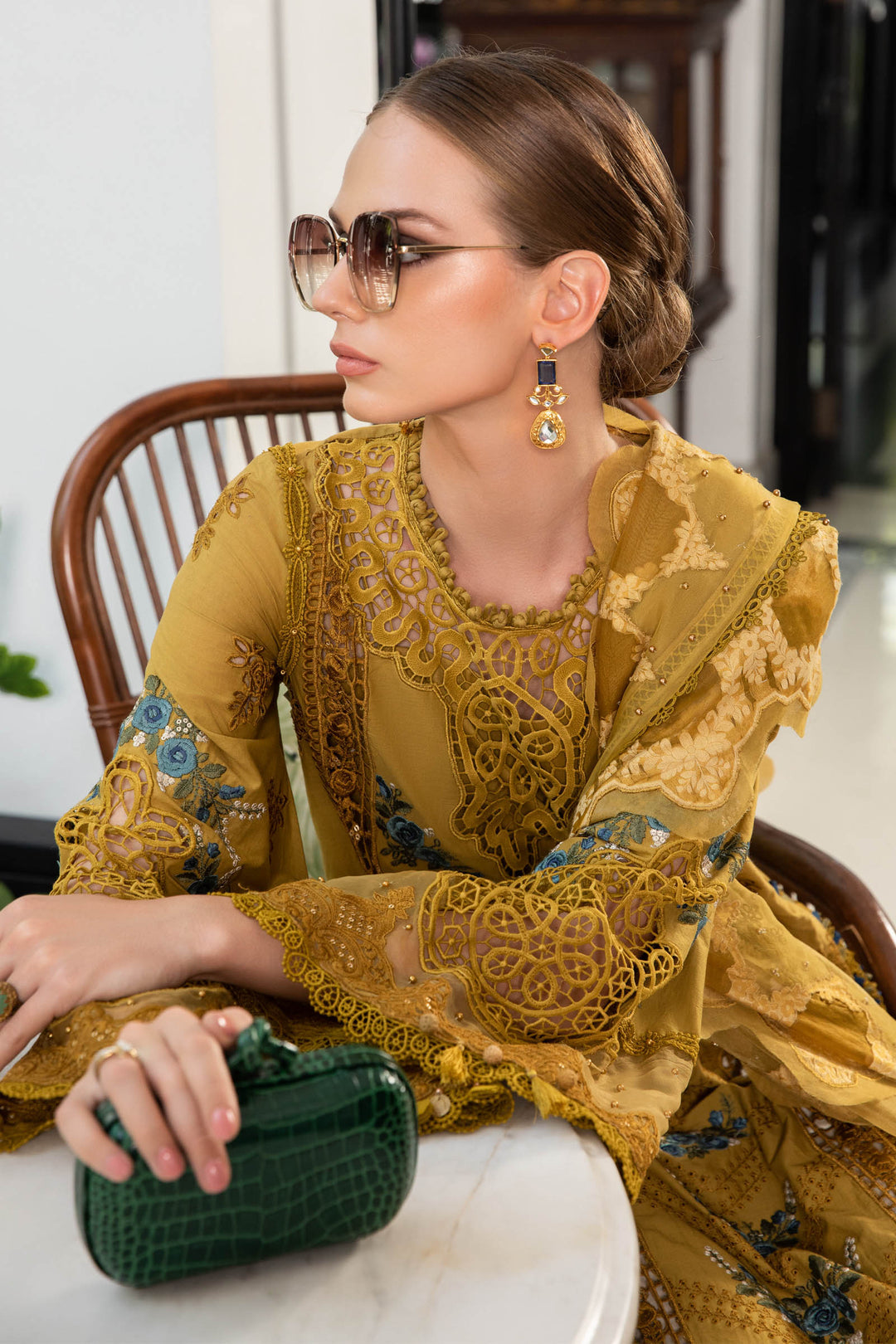 MARIA B EID COLLECTION UNSTITCHED EL-23-06-Mustard - House Of Hania