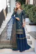 MARIA B EID COLLECTION UNSTITCHED EL-23-08-Blue - House Of Hania