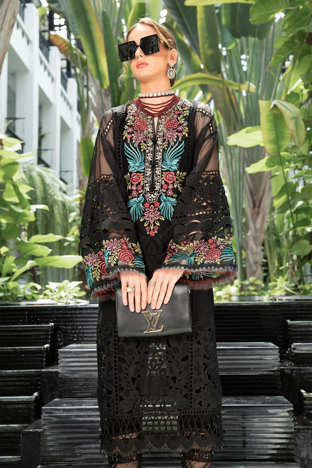 MARIA B EID LAWN COLLECTION EL-23-04-Black - House Of Hania