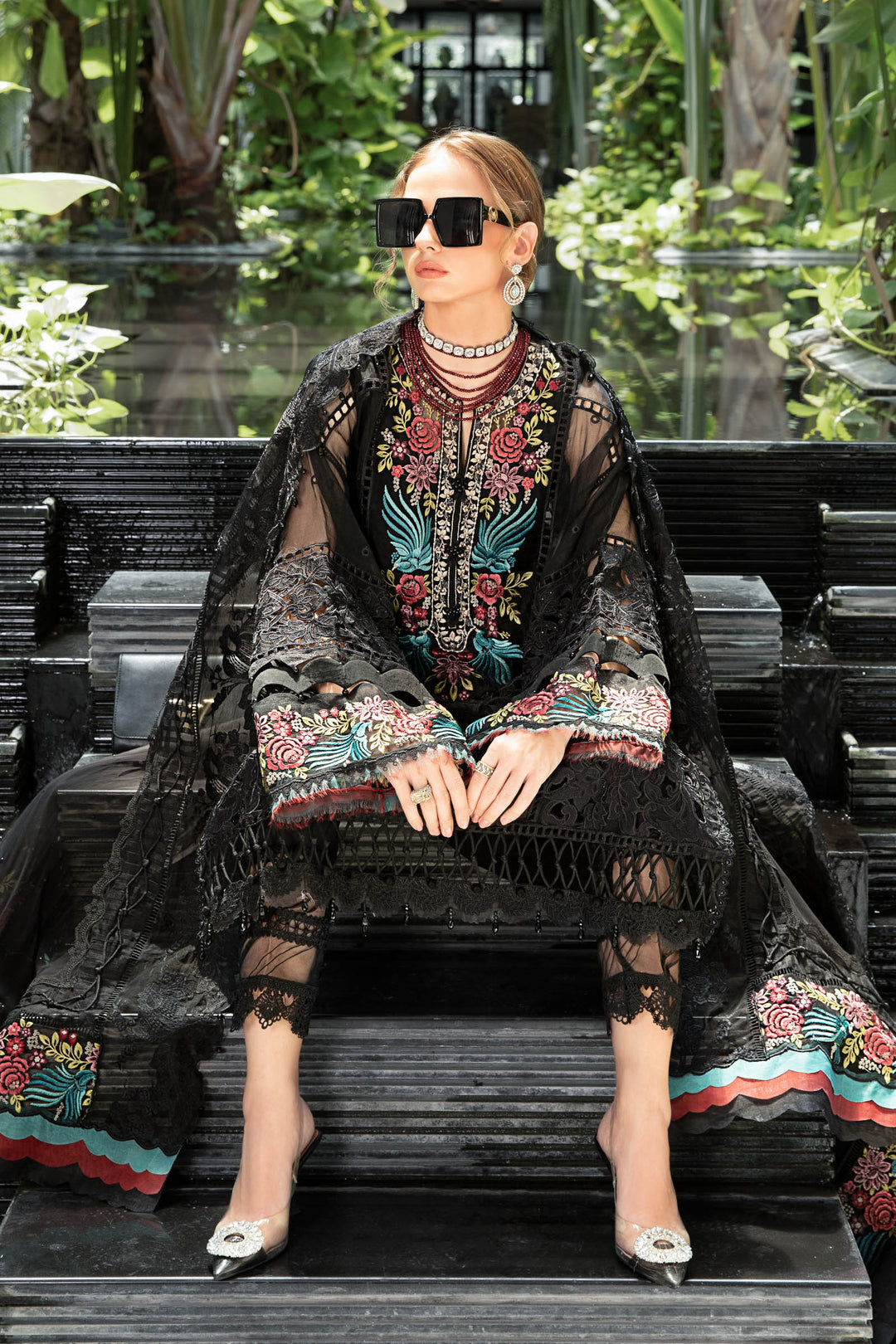 MARIA B EID LAWN COLLECTION EL-23-04-Black - House Of Hania