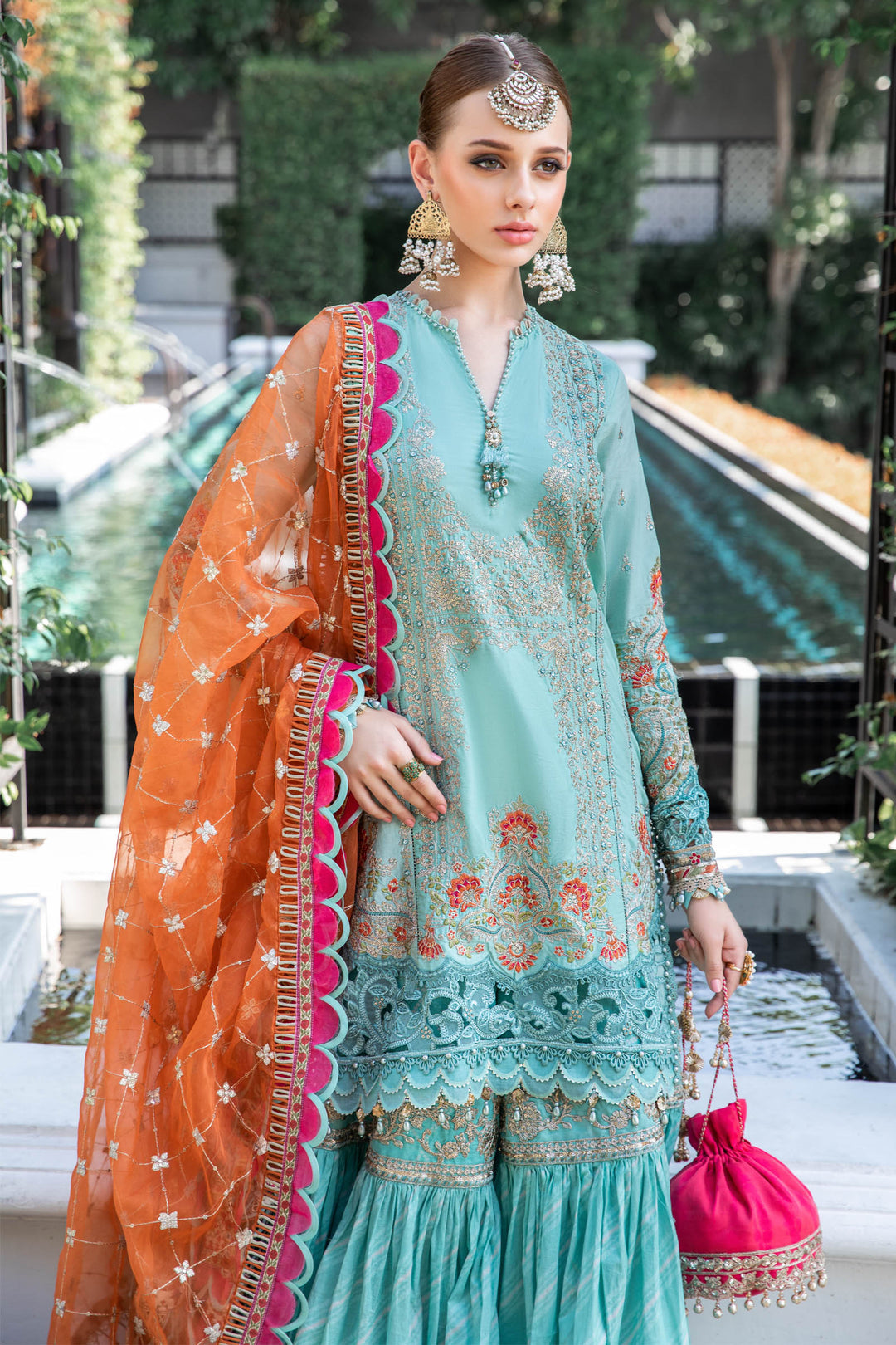 MARIA B EID LAWN COLLECTION EL-23-05-Sea Green - House Of Hania
