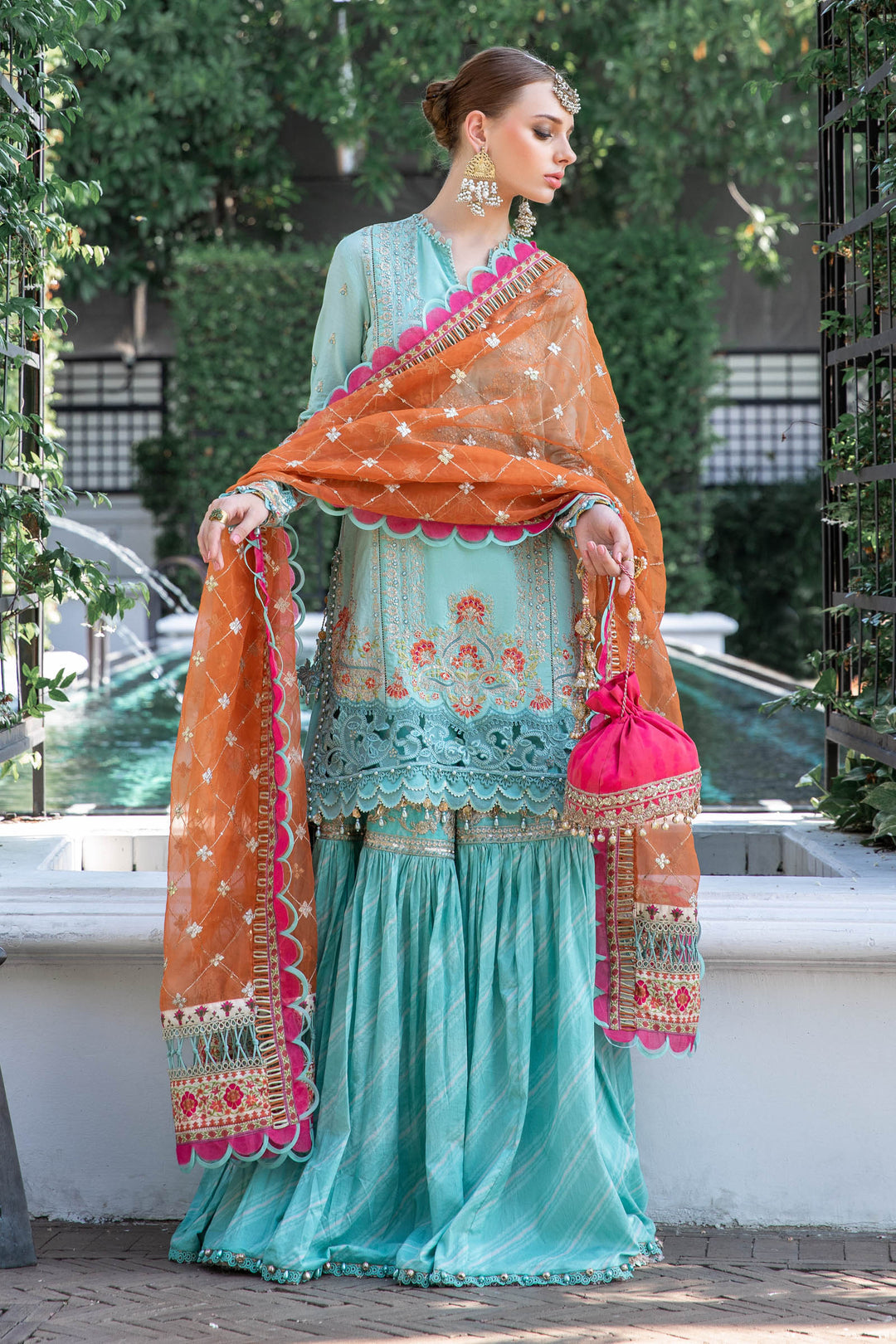 MARIA B EID LAWN COLLECTION EL-23-05-Sea Green - House Of Hania