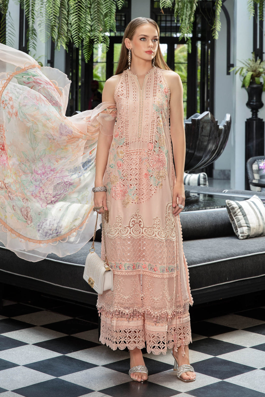 MARIA B EID LAWN COLLECTION EL-23-07-Peach - House Of Hania