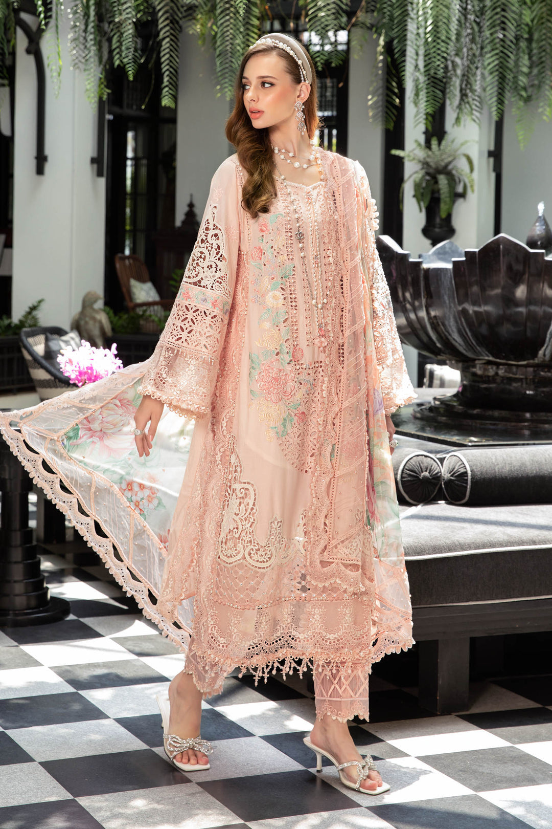 MARIA B EID LAWN COLLECTION EL-23-07-Peach - House Of Hania