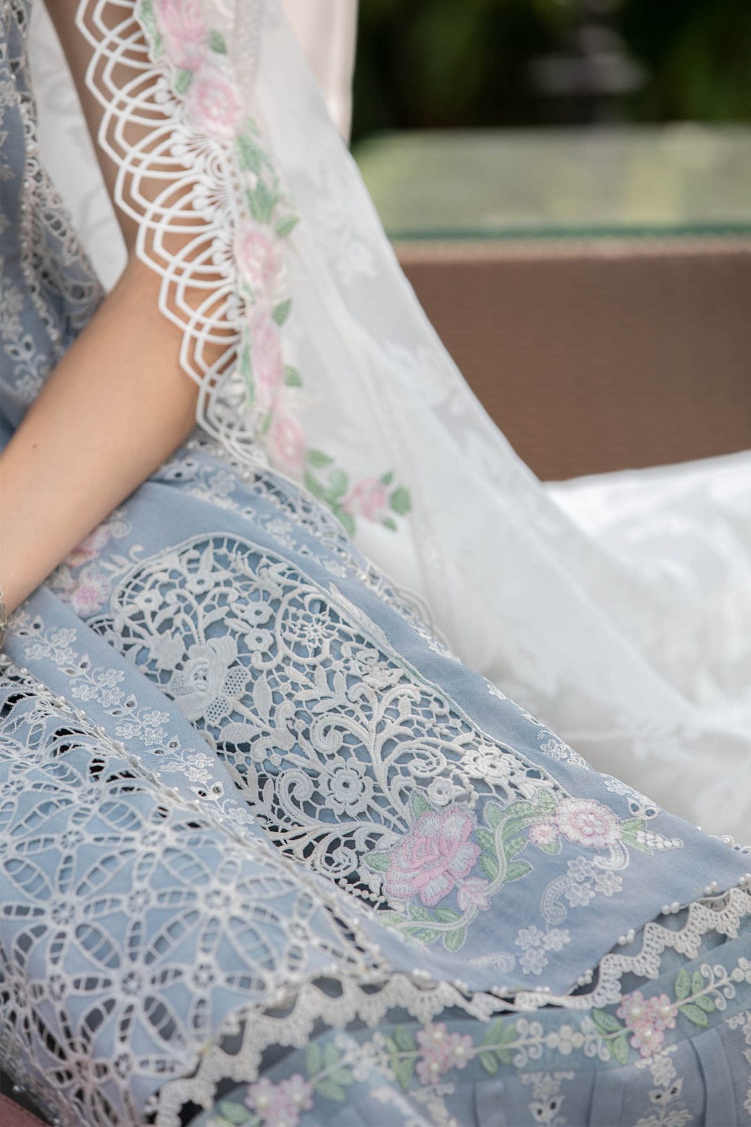 MARIA B EID LAWN COLLECTION EL-23-10-Ice Blue - House Of Hania