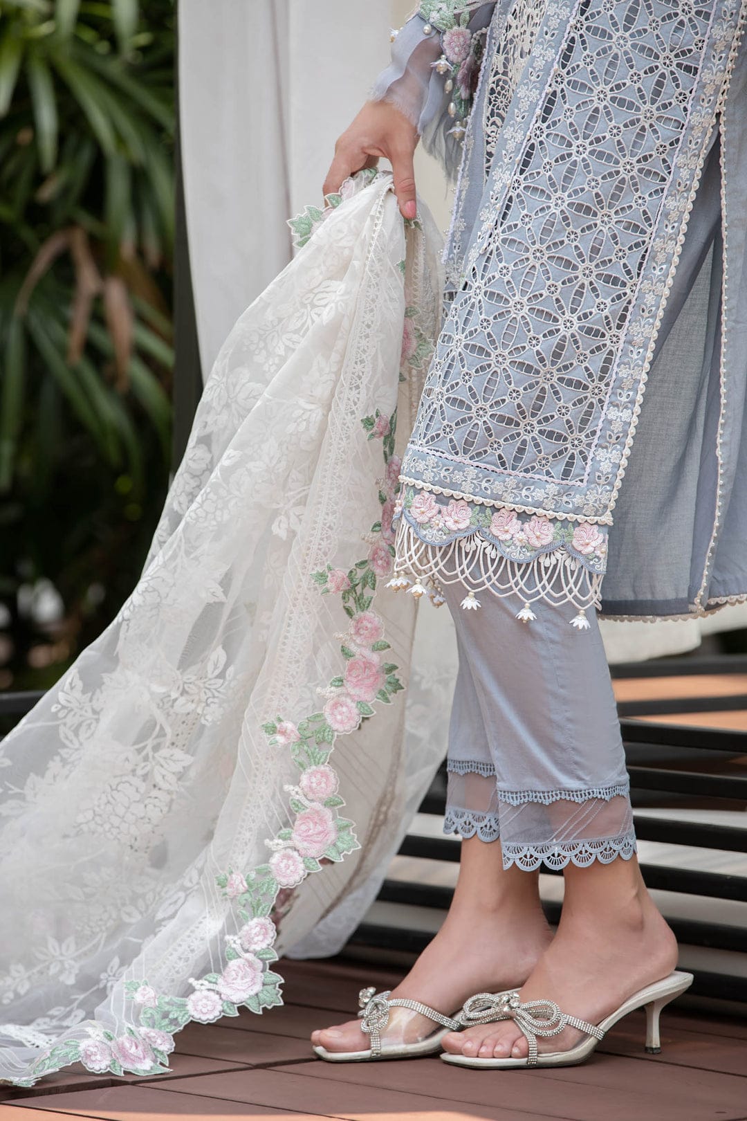 MARIA B EID LAWN COLLECTION EL-23-10-Ice Blue - House Of Hania