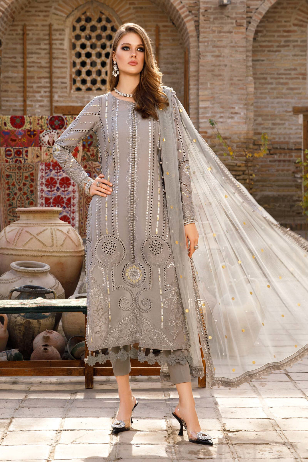 MARIA B EMBROIDED LAWN  D-2308-B - House Of Hania