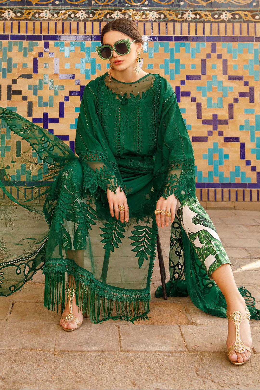 MARIA B EMBROIDED LAWN  D-2310-B - House Of Hania