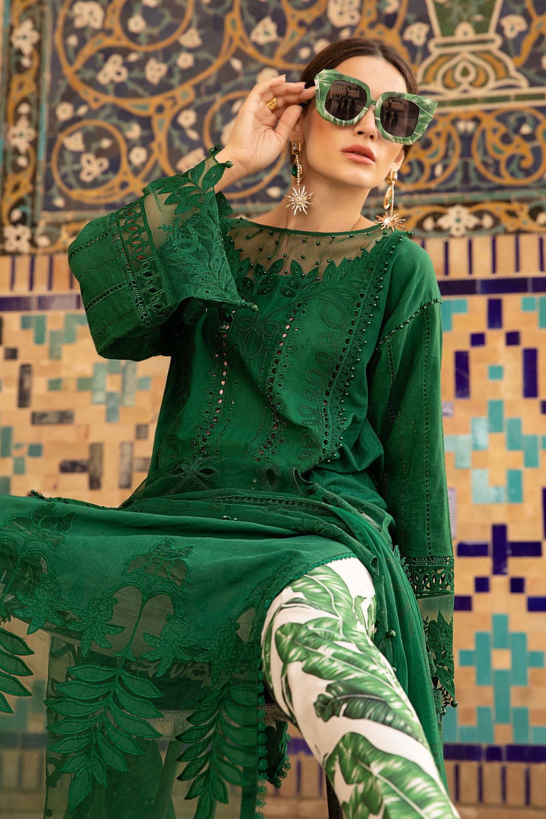 MARIA B EMBROIDED LAWN  D-2310-B - House Of Hania