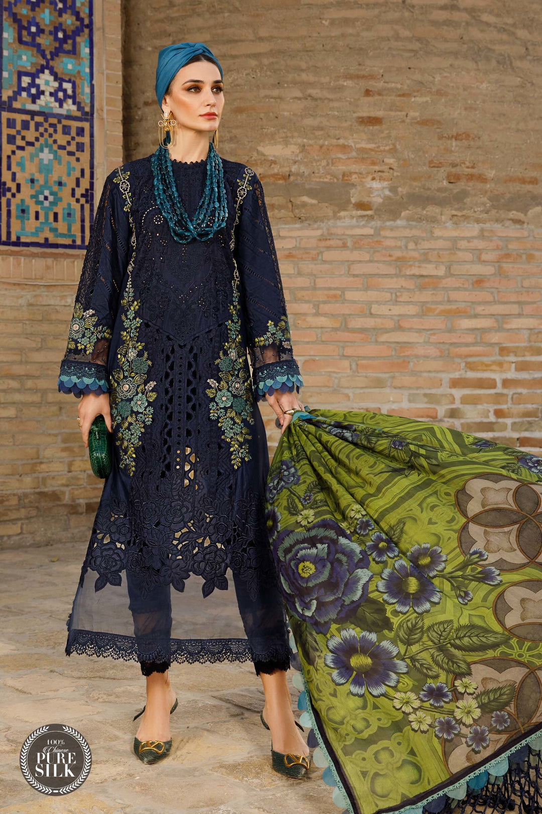 MARIA B EMBROIDED LAWN  D-2313-B - House Of Hania