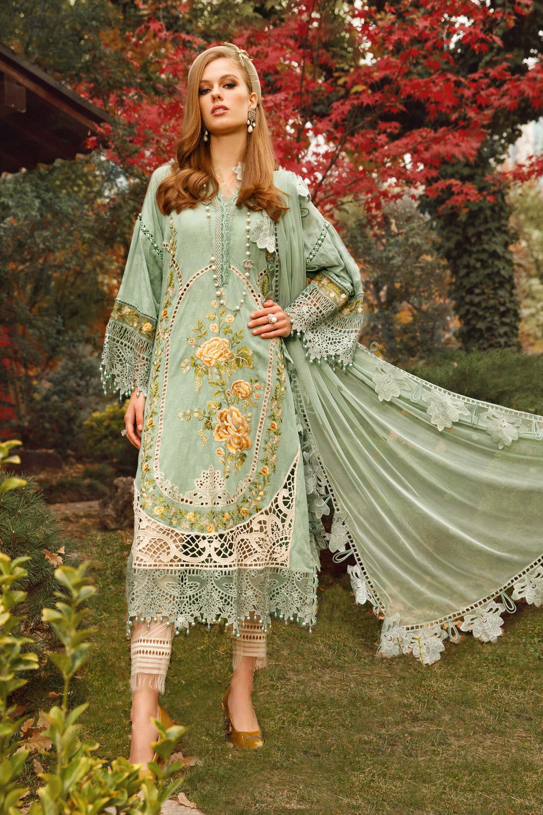 MARIA B EMBROIDED LUXURY LAWN  D-2302-A - House Of Hania