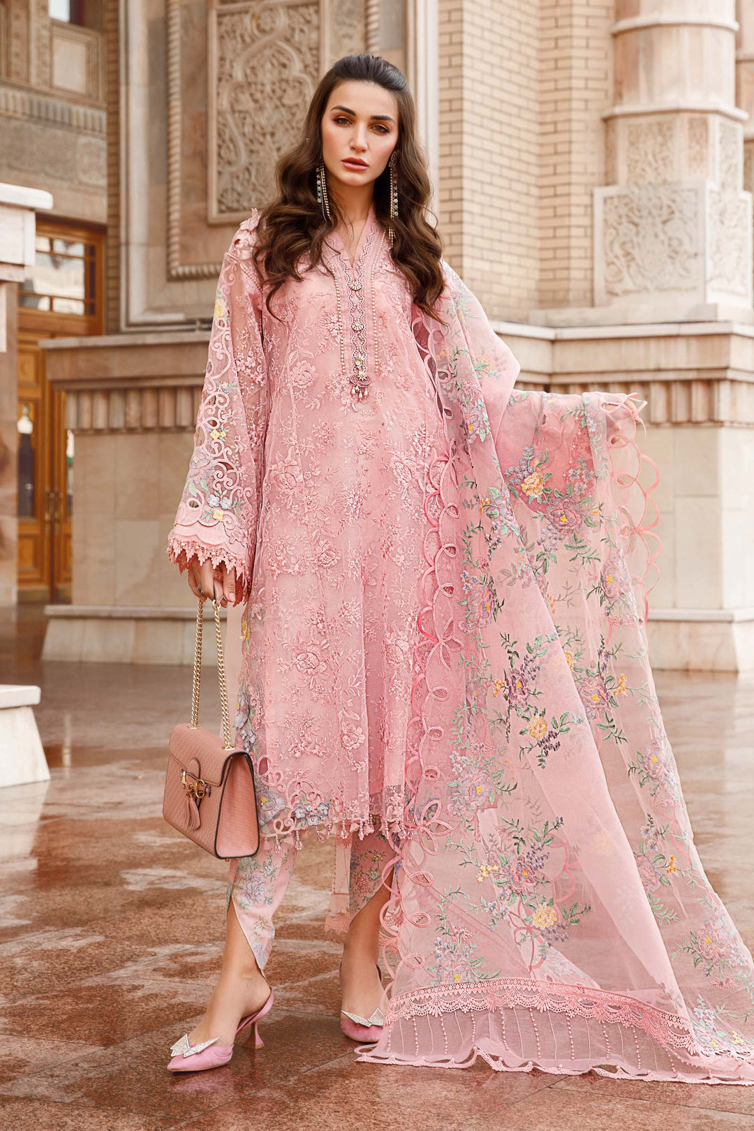 MARIA B EMBROIDED UNSTITCHED LAWN  D-2304-A - House Of Hania