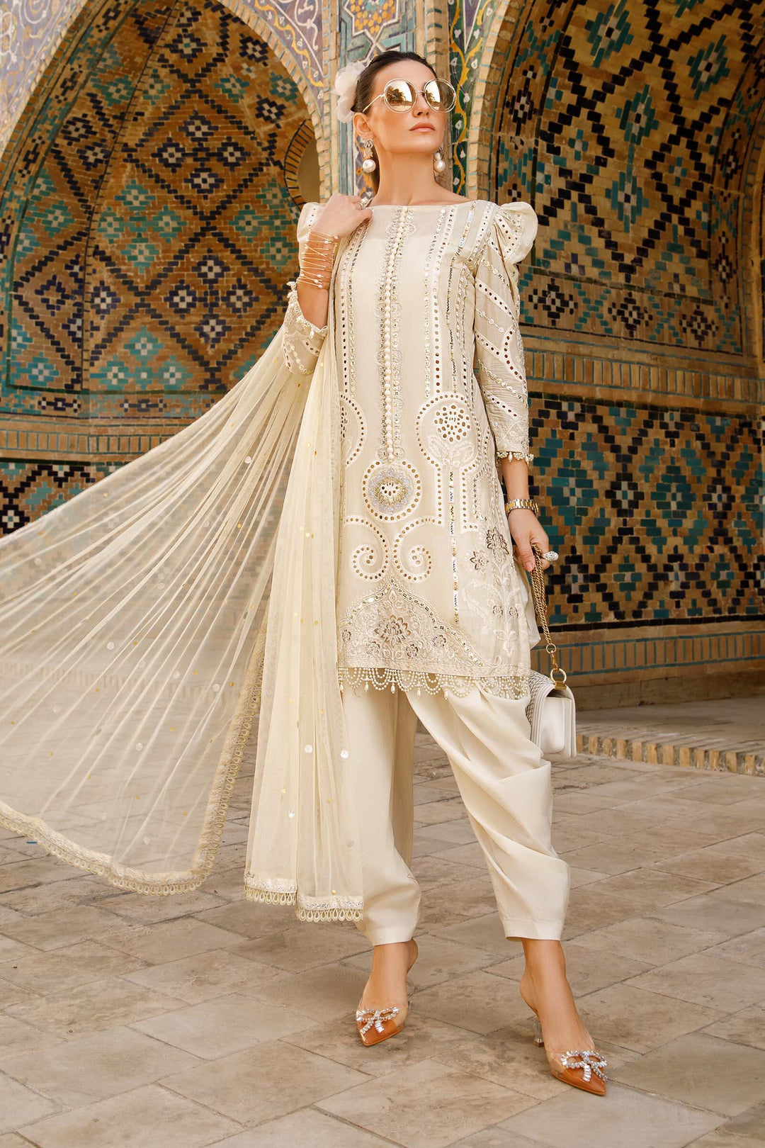 MARIA B EMBROIDED UNSTITCHED LAWN  D-2308-A - House Of Hania