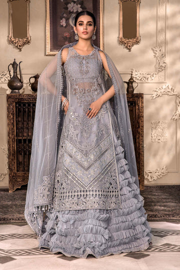 MARIA B Ice Blue BD-2603C MBROIDERED - House Of Hania