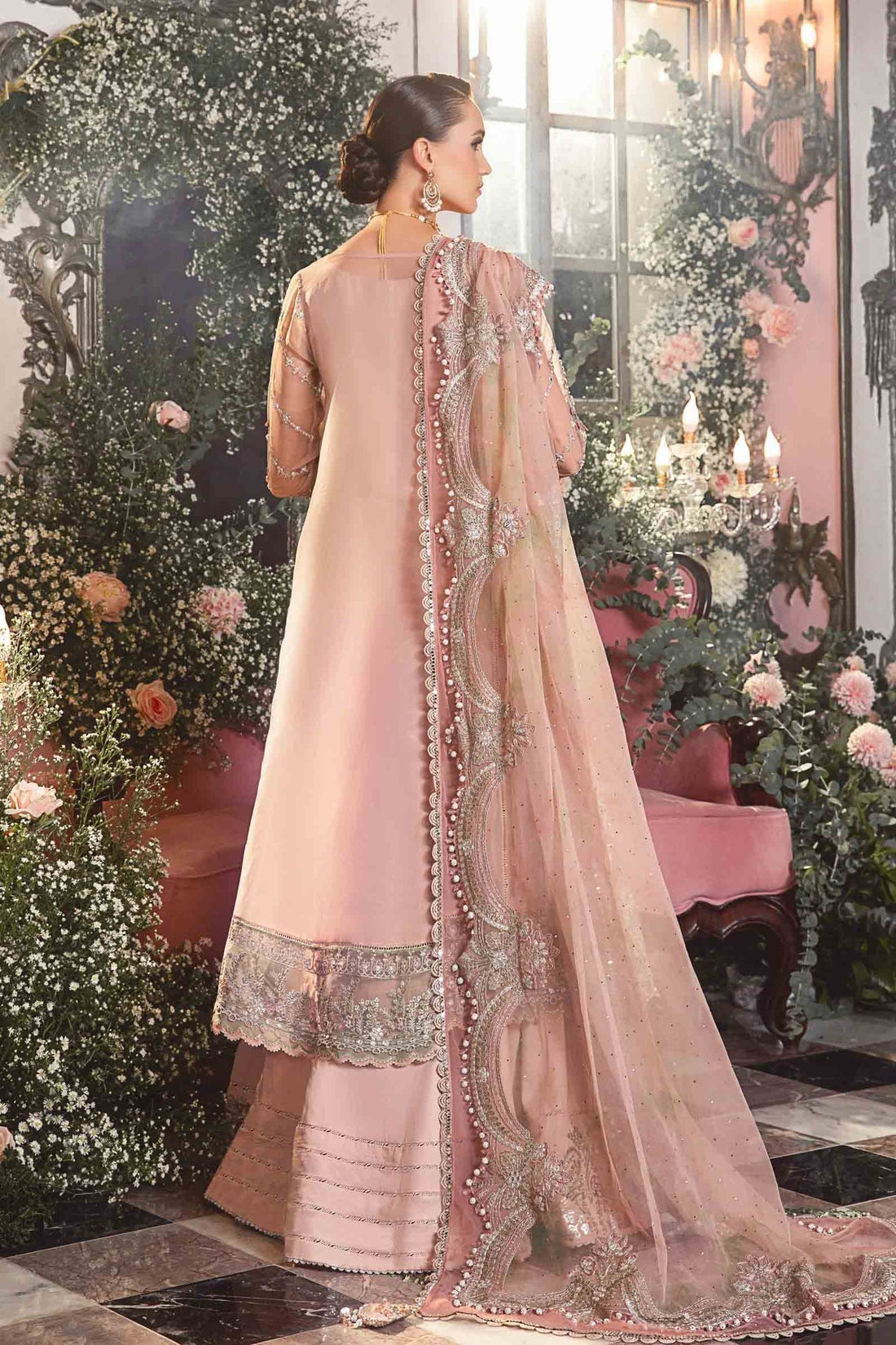 MARIA B-MBROIDERED | Pastel Pink BD-2706 - House Of Hania
