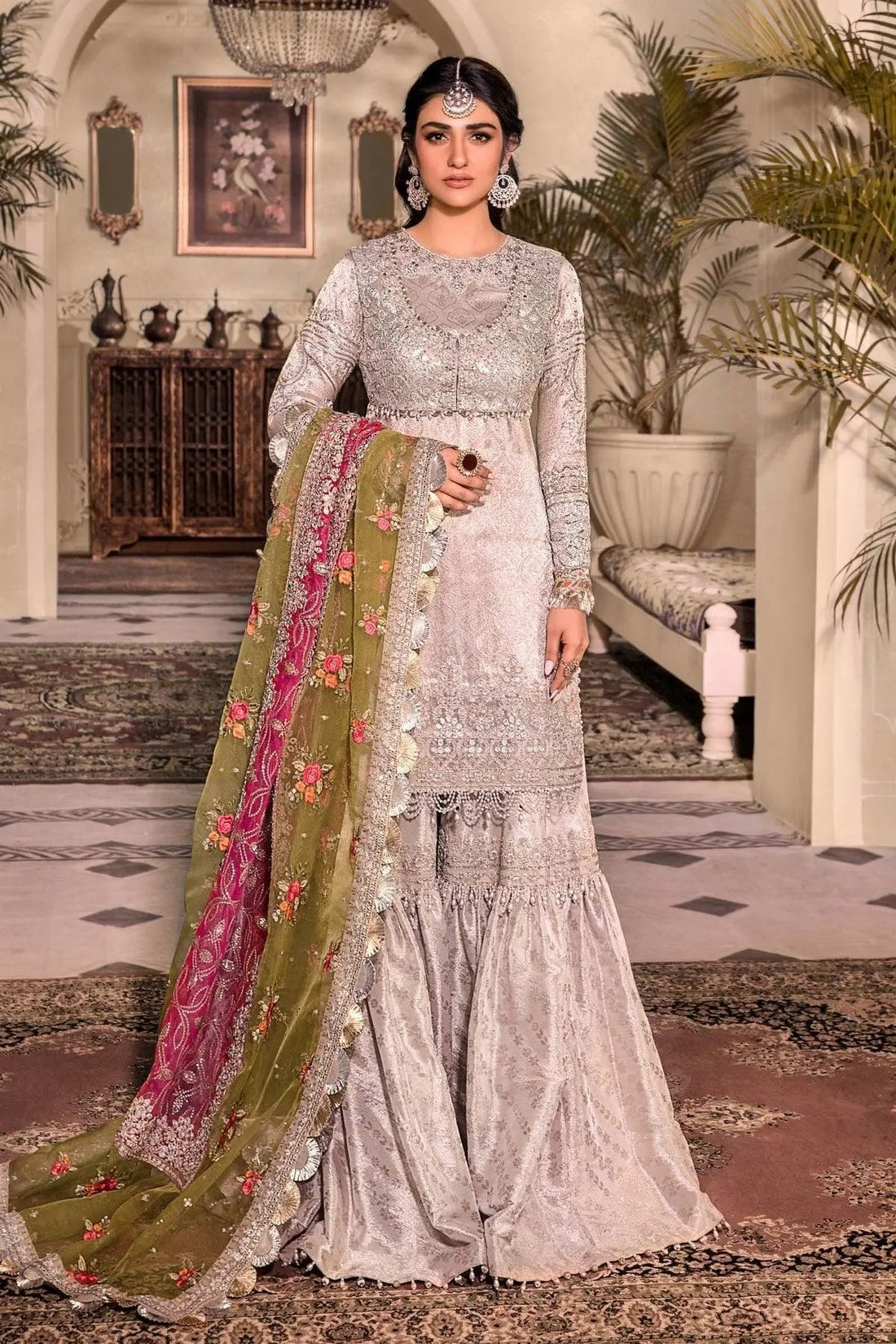 MARIA.B-MBROIDERED - Silver BD-2601 - House Of Hania