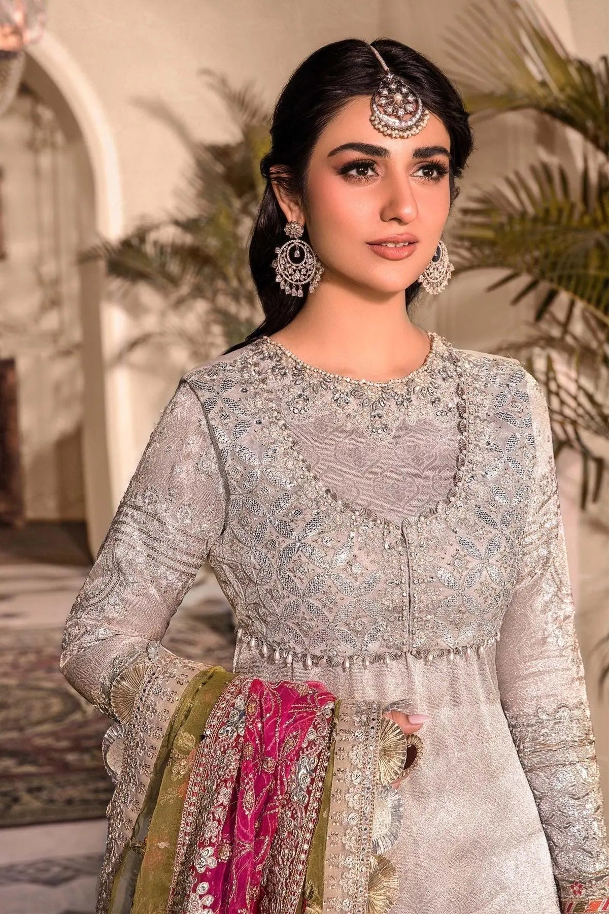 MARIA.B-MBROIDERED - Silver BD-2601 - House Of Hania