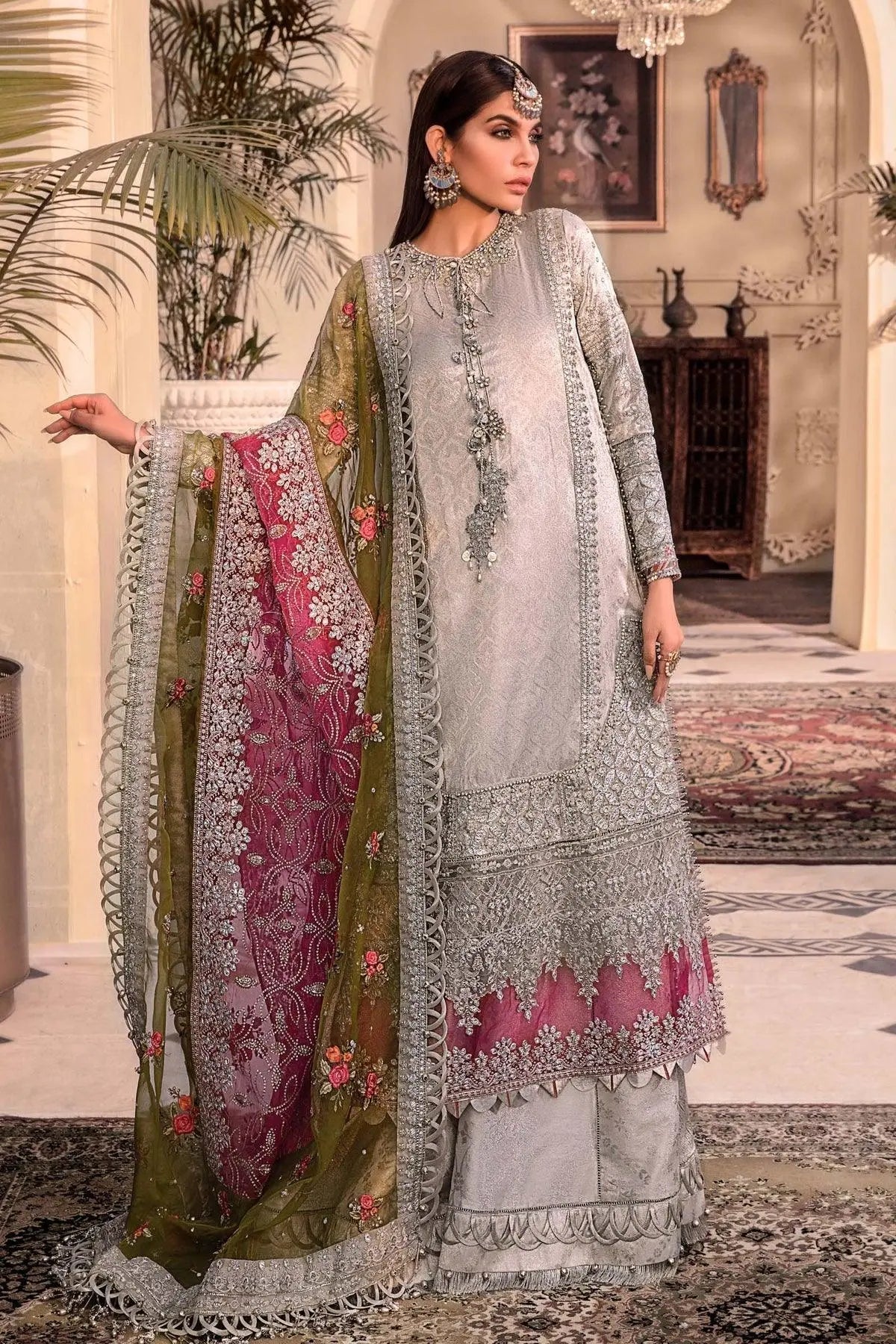 MARIA.B-MBROIDERED - Silver BD-2601 - House Of Hania