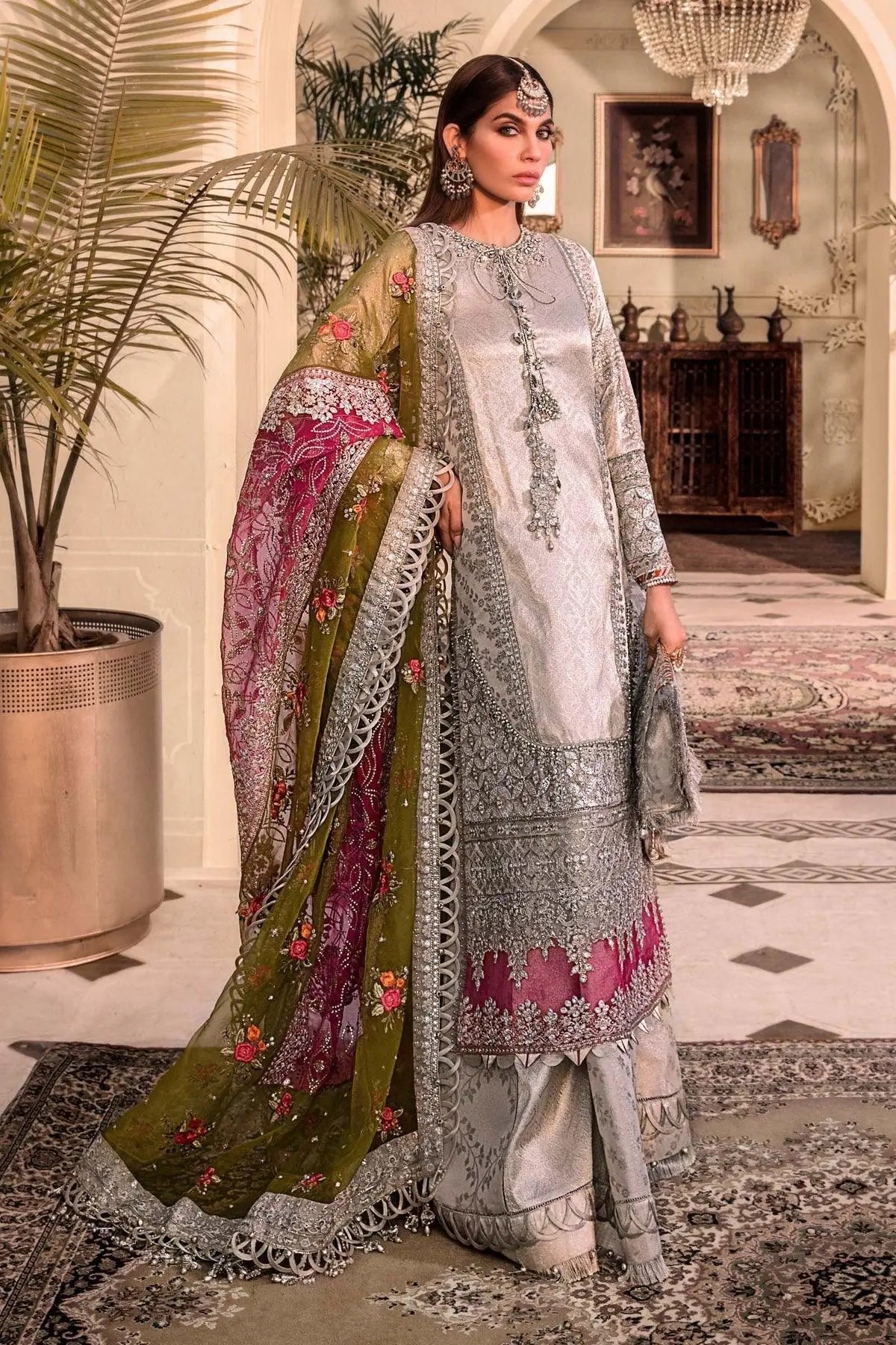 MARIA.B-MBROIDERED - Silver BD-2601 - House Of Hania