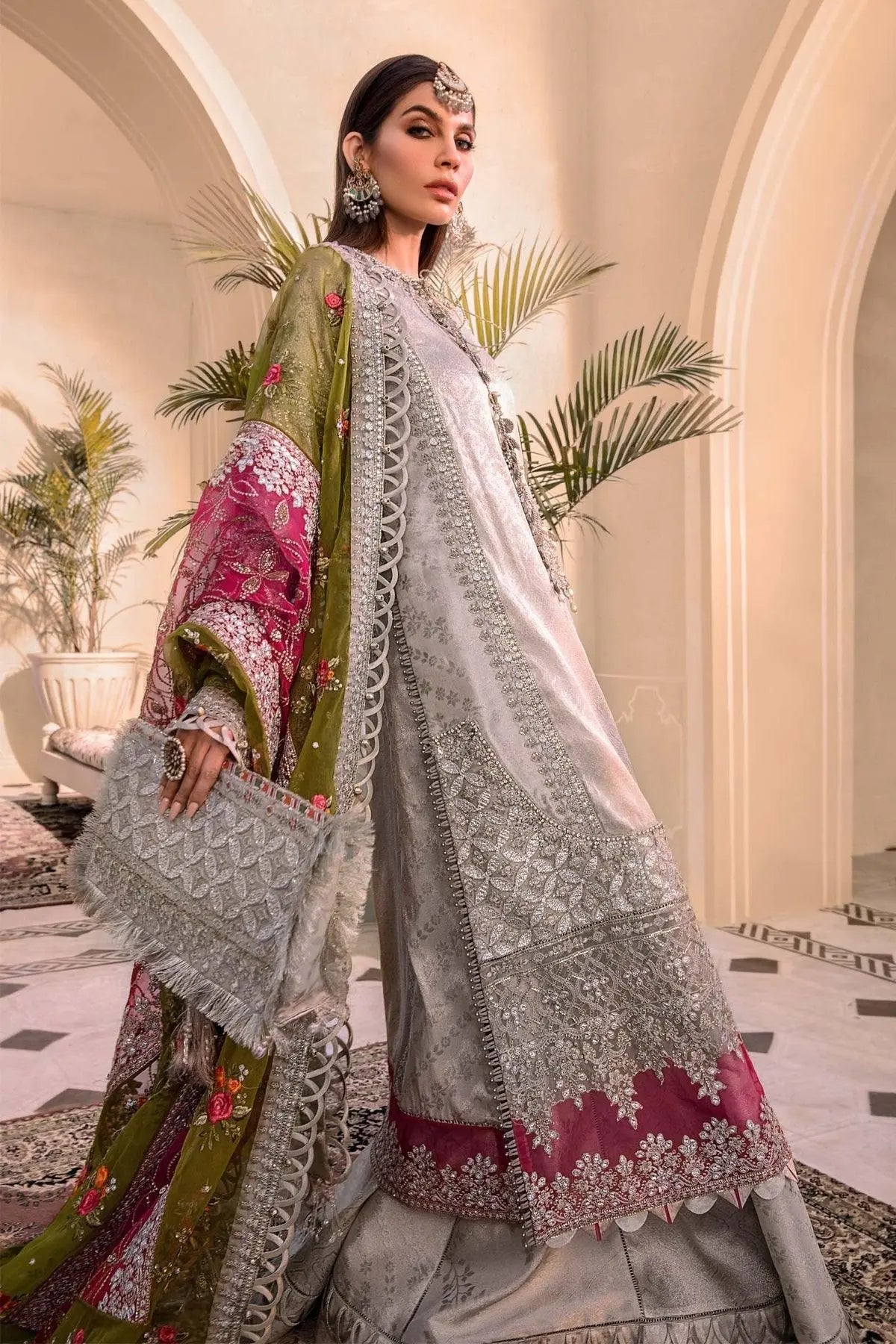 MARIA.B-MBROIDERED - Silver BD-2601 - House Of Hania