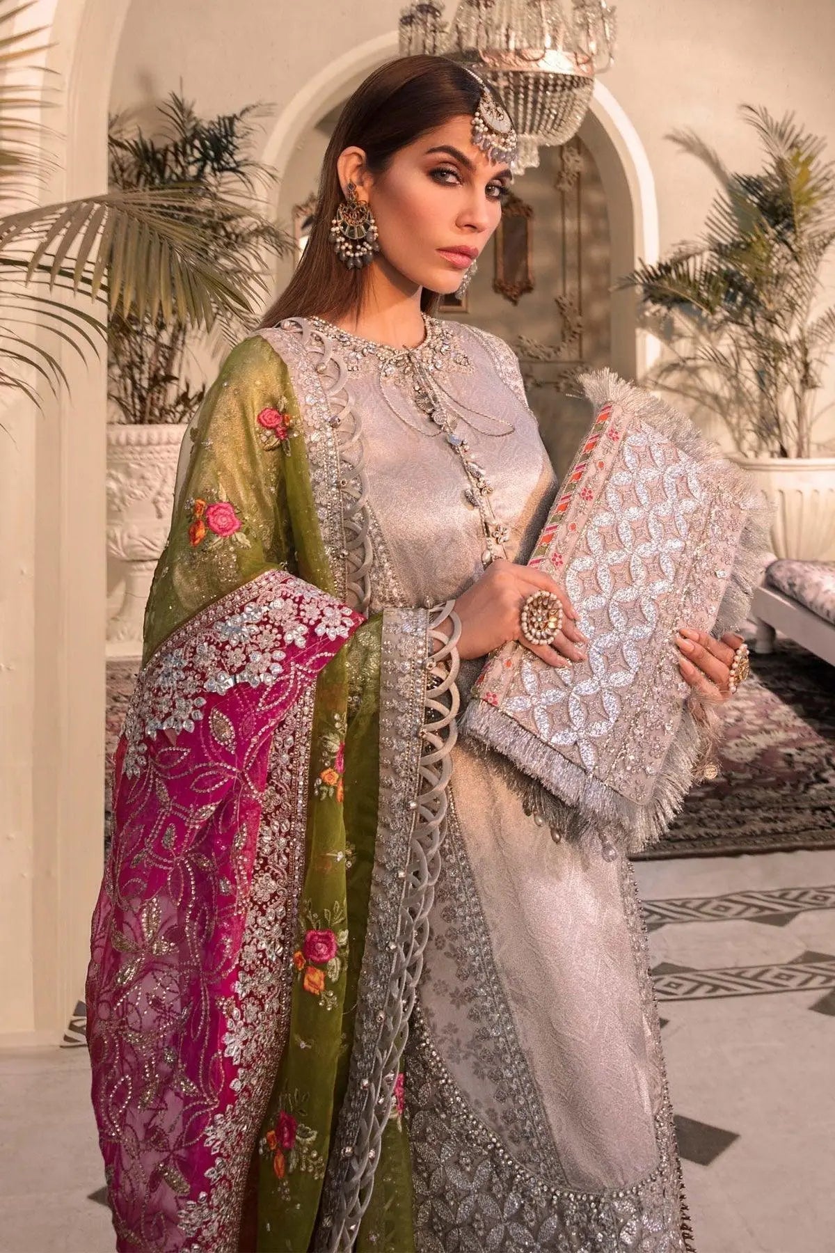 MARIA.B-MBROIDERED - Silver BD-2601 - House Of Hania