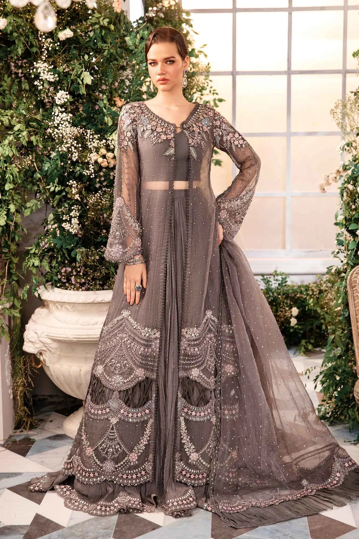 MARIA B__3 Piece Embroidered Organza Suit | BD-2902 - House Of Hania