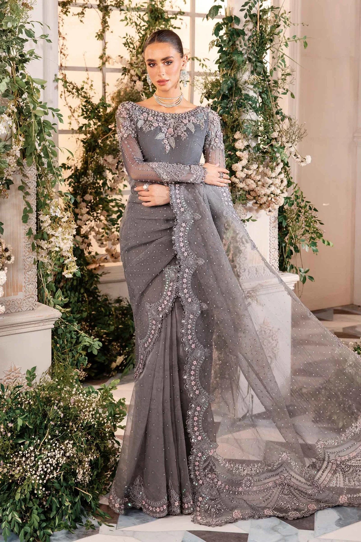 MARIA B__3 Piece Embroidered Organza Suit | BD-2902 - House Of Hania