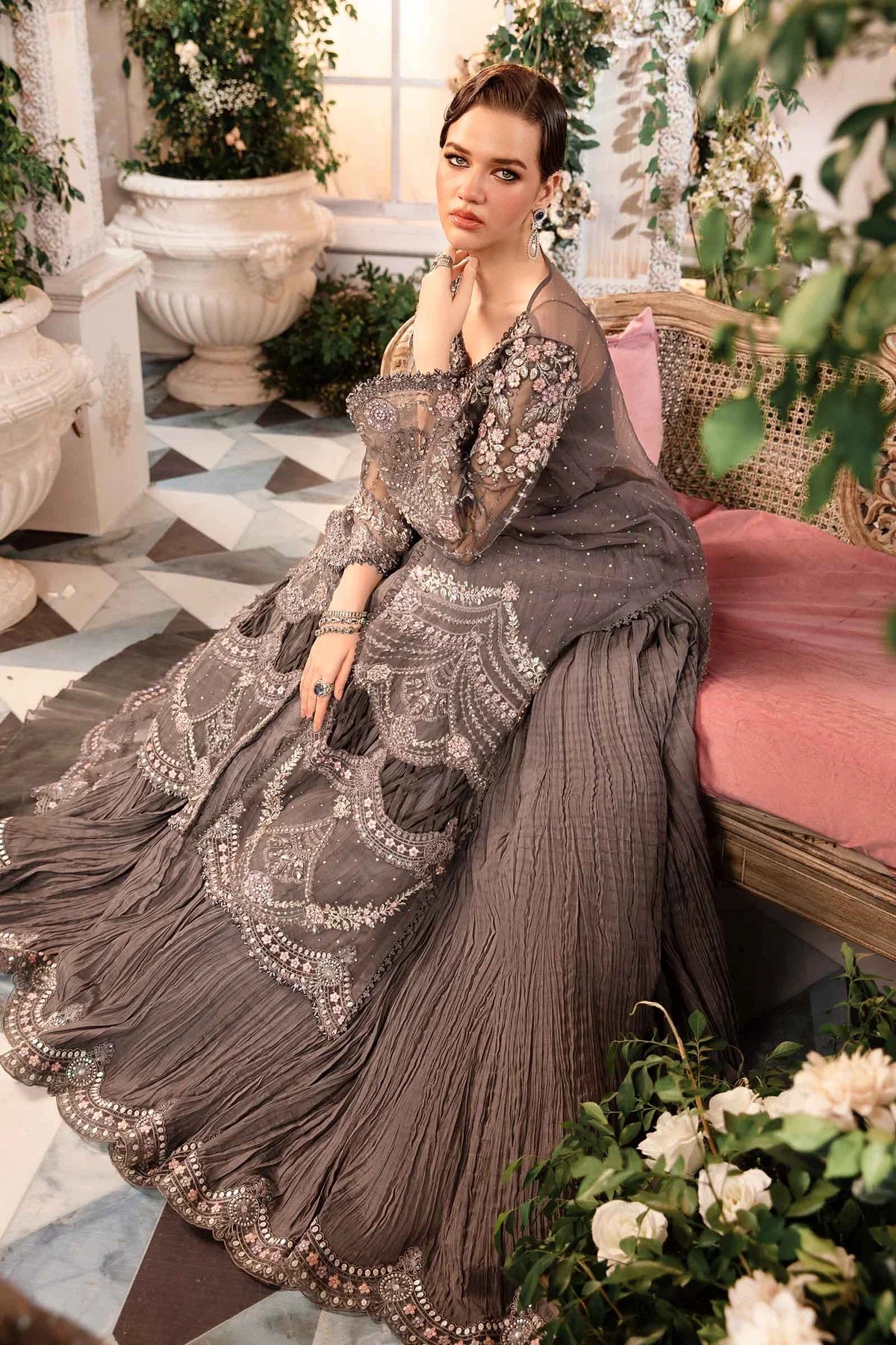 MARIA B__3 Piece Embroidered Organza Suit | BD-2902 - House Of Hania