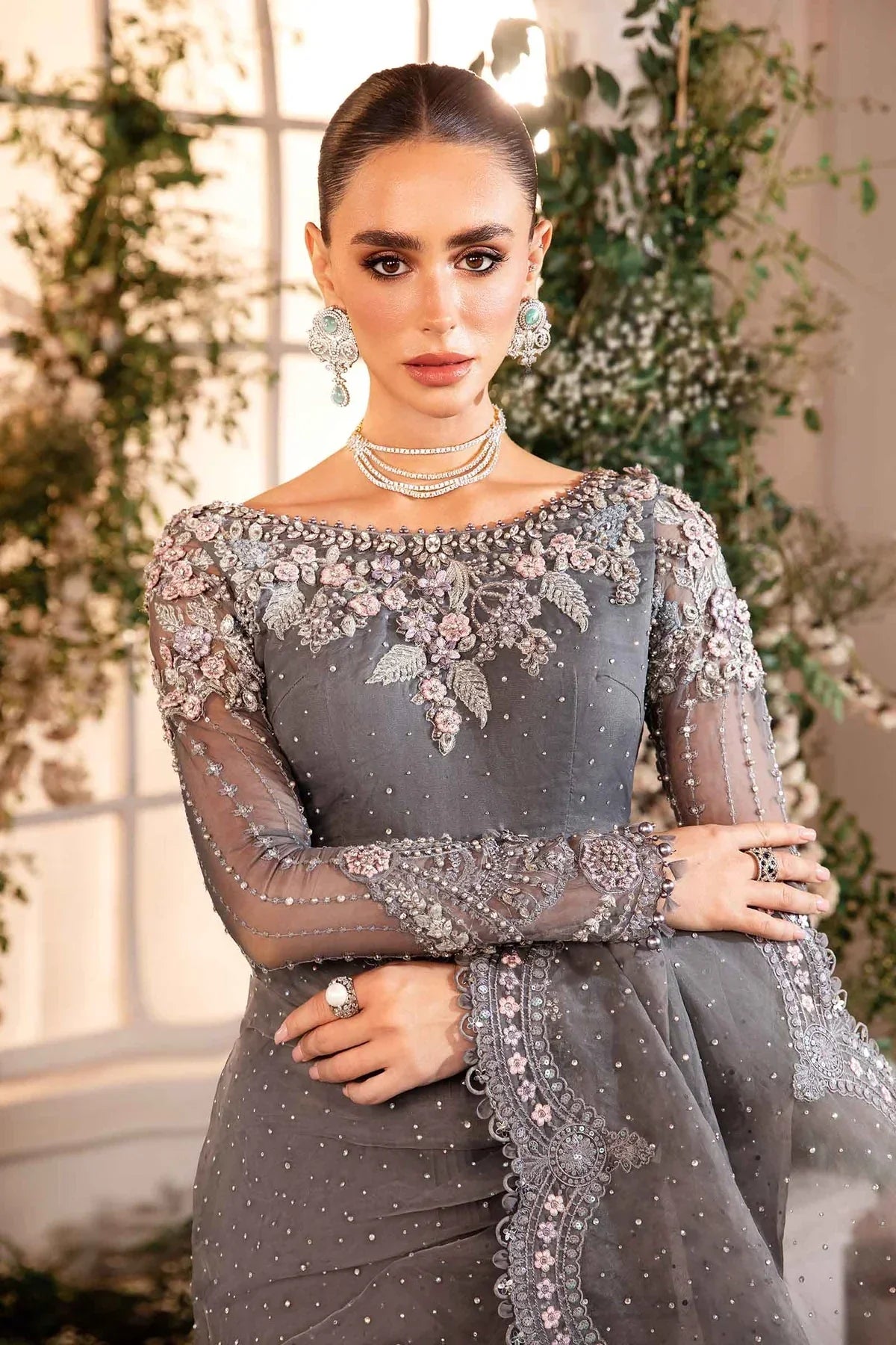 MARIA B__3 Piece Embroidered Organza Suit | BD-2902 - House Of Hania