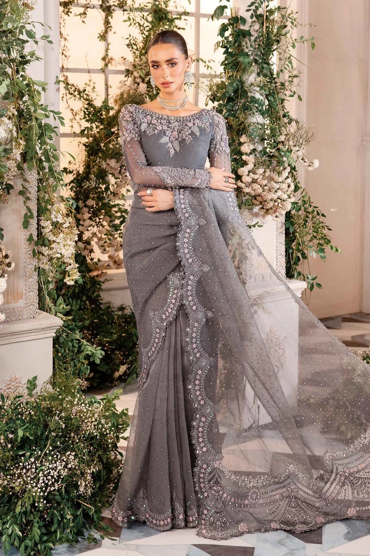 MARIA B__3 Piece Embroidered Organza Suit | BD-2902 - House Of Hania