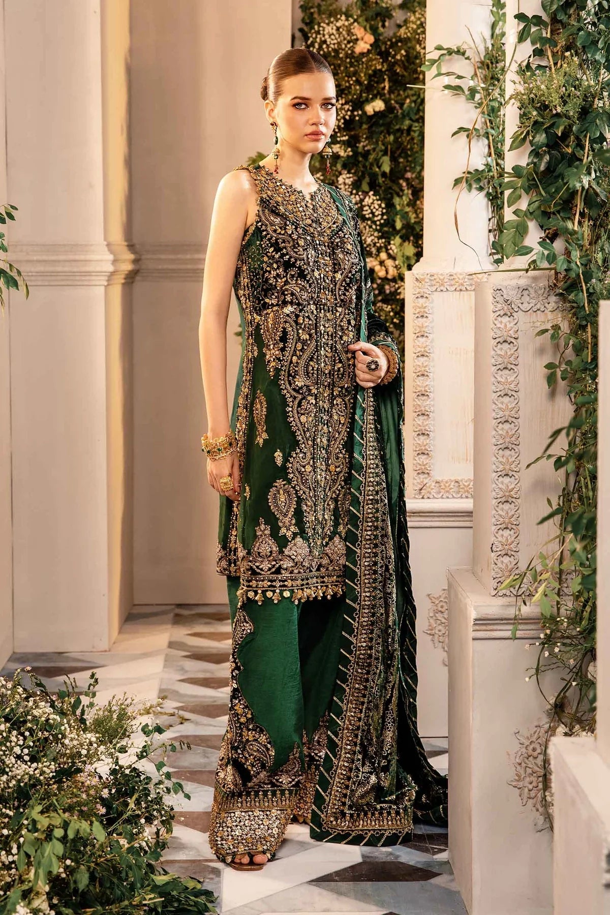 MARIA B__3 Piece Embroidered Organza Suit | BD-2904 - House Of Hania