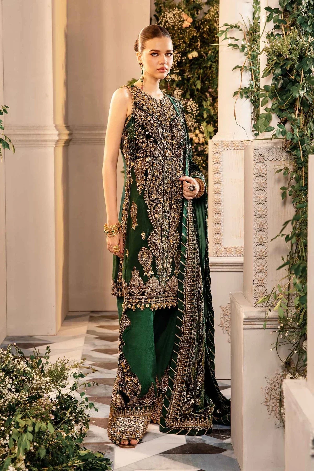 MARIA B__3 Piece Embroidered Organza Suit | BD-2904 - House Of Hania