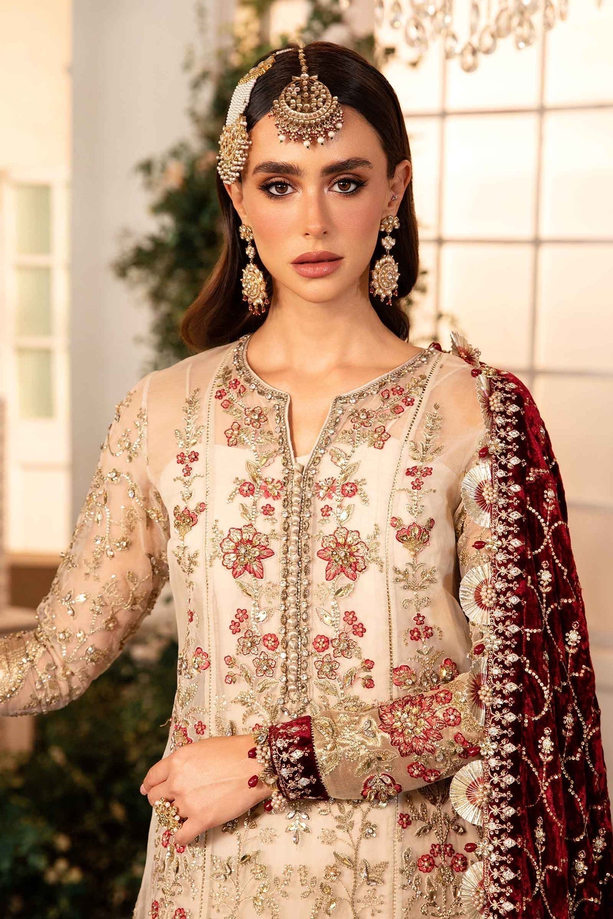 MARIA B__3 Piece Embroidered Organza Suit | BD-2905 - House Of Hania