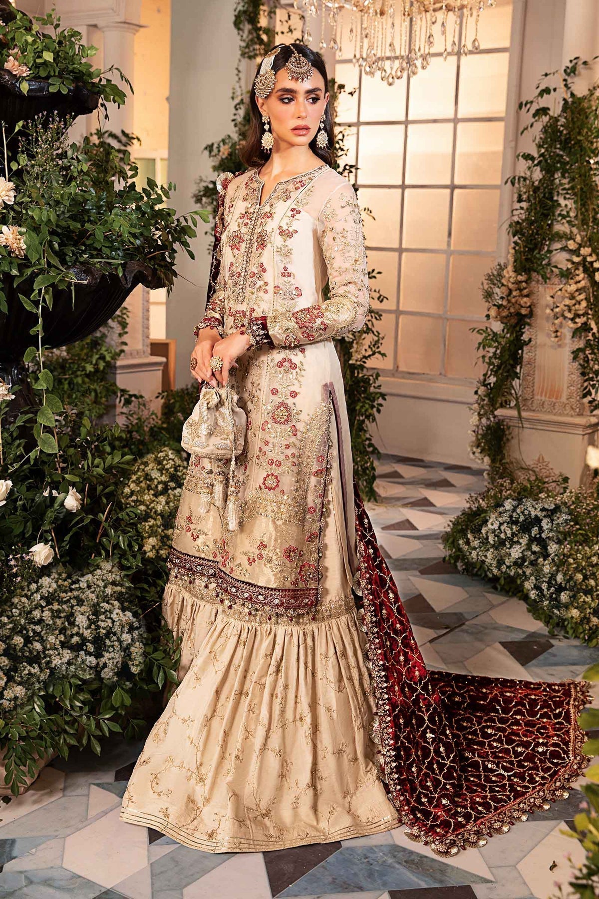 MARIA B__3 Piece Embroidered Organza Suit | BD-2905 - House Of Hania