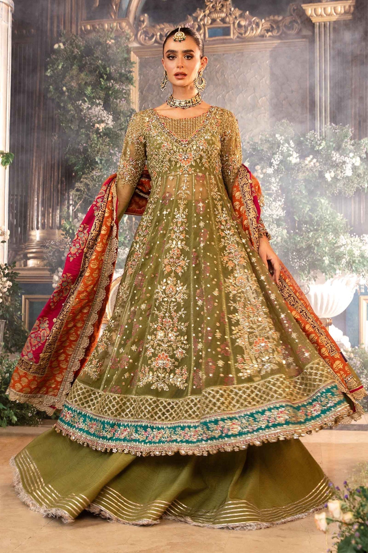 MARIA B__3 Piece Embroidered Organza Suit | BD-2906 - House Of Hania