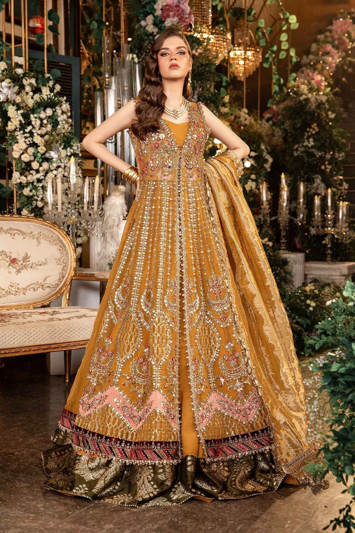 MARIA B__3 Piece Embroidered Organza Suit | BD-2907 - House Of Hania