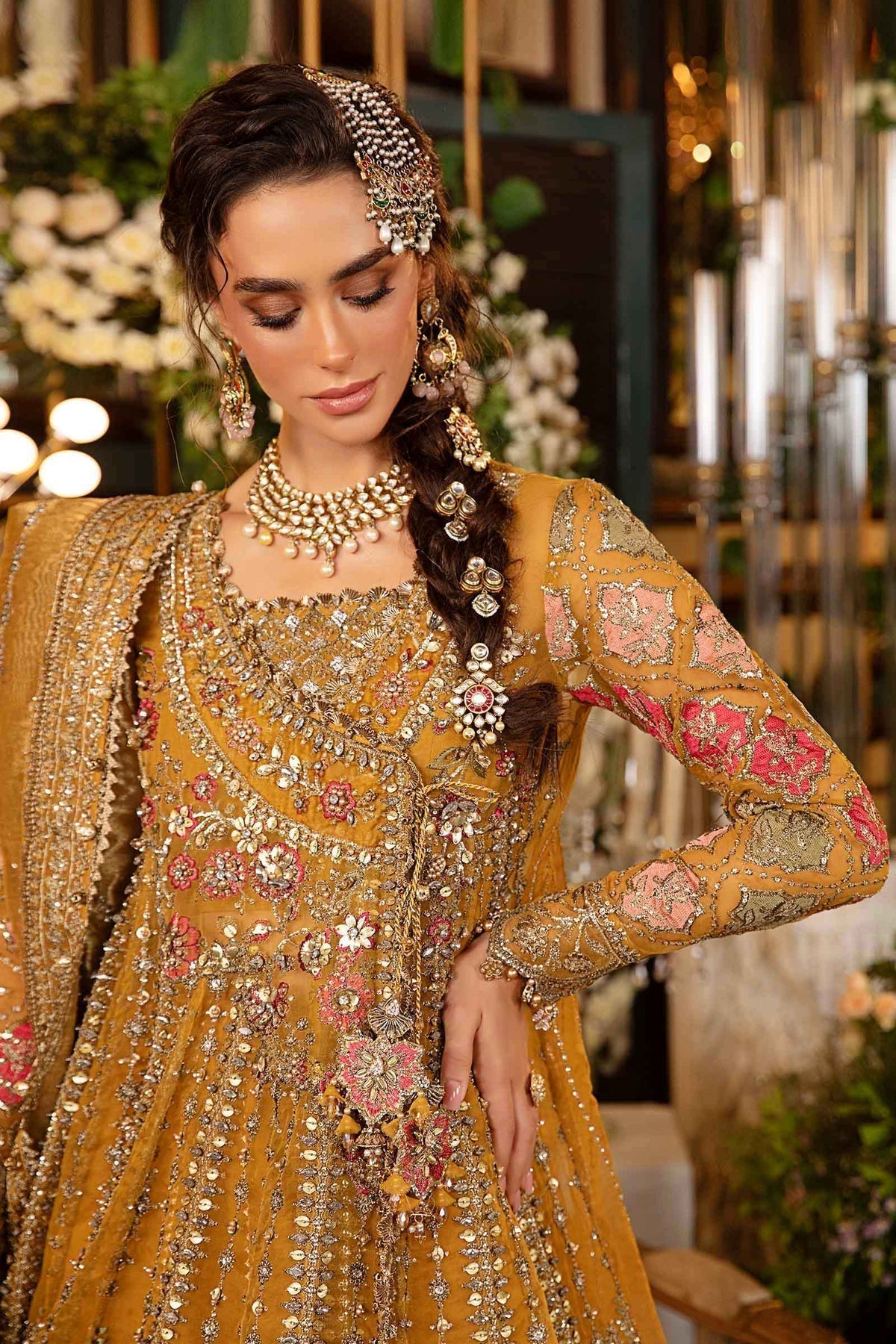MARIA B__3 Piece Embroidered Organza Suit | BD-2907 - House Of Hania